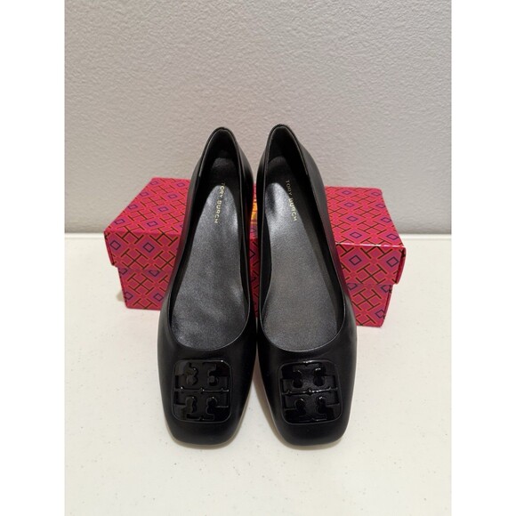 Tory Burch Georgia Ballet Flats Size 7.5 Leather Perfect Black Paris Goat $248 - Picture 5 of 10